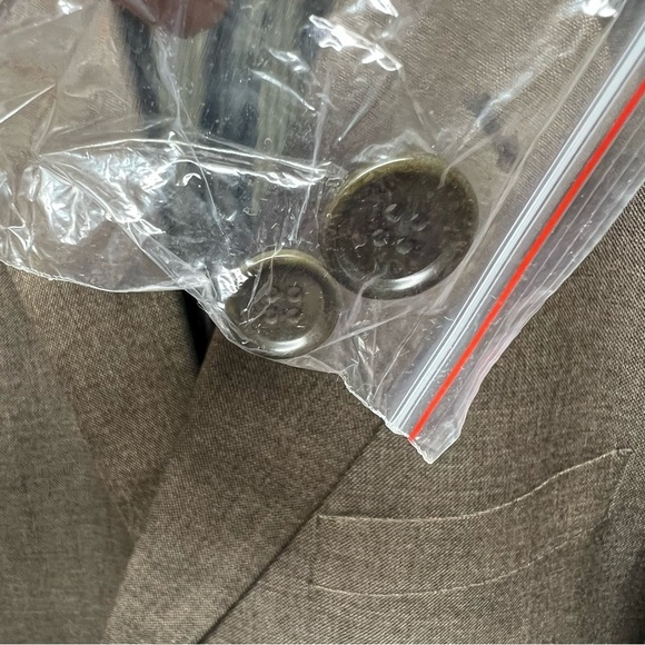 Turnbury est 1980 Wool Silk Blazer Mens 46L Brown Coat - Picture 7 of 14